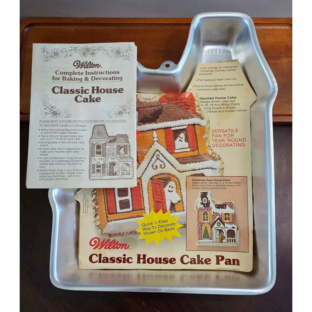 Vintage 1983 Wilton Classic House Cake Pan 502-2464 Aluminum Haunted Gingerbread